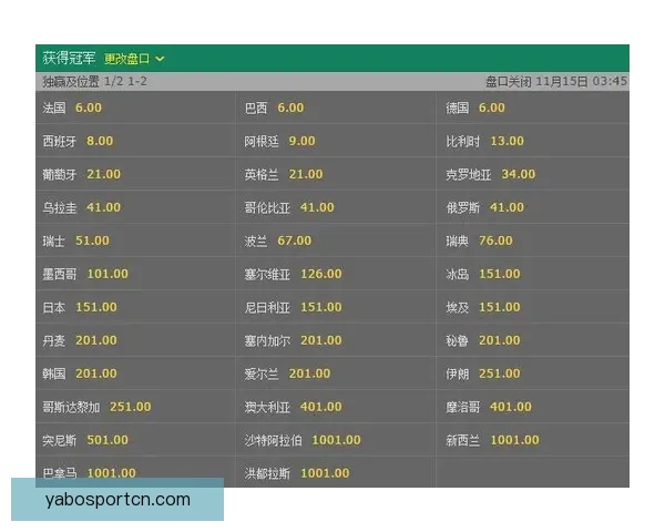 世界杯买球赔率分析：深度解读热门球队和赛果预测的背后玄机